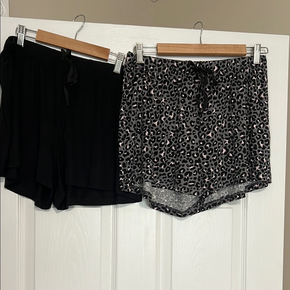 Rene rofe Black and Leopard Print Sleep short bundle